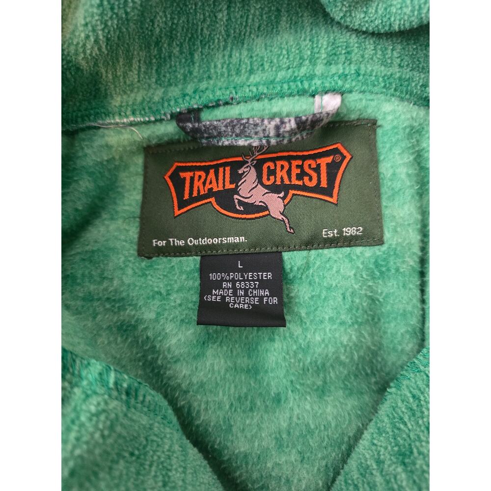 Trail Crest Fleece Full Zip Heather Green Mossy Oak Design Women's Jacket L - Picture 4 of 4